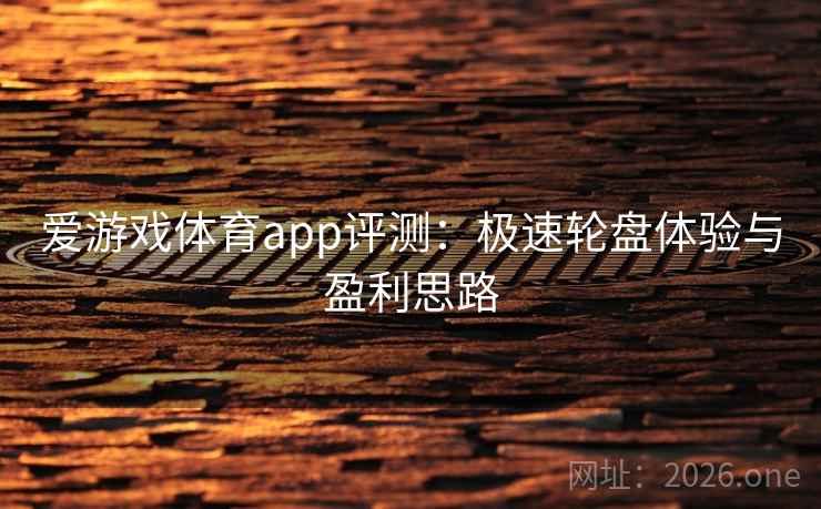 爱游戏体育app评测：极速轮盘体验与盈利思路