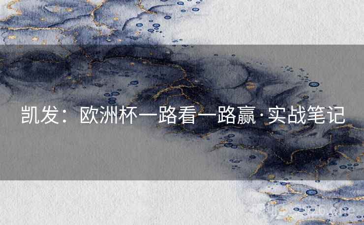 凯发：欧洲杯一路看一路赢·实战笔记